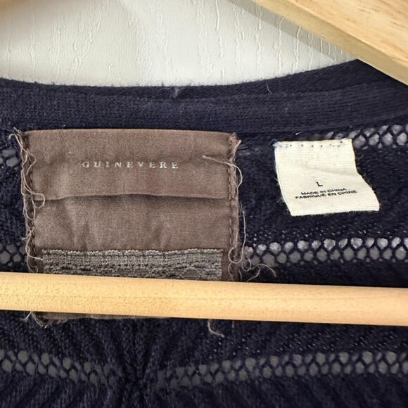 Anthropologie Guinevere Short Sleeve Cashmere Blend Cardigan Sweater Blue Large‎ - Picture 5 of 8